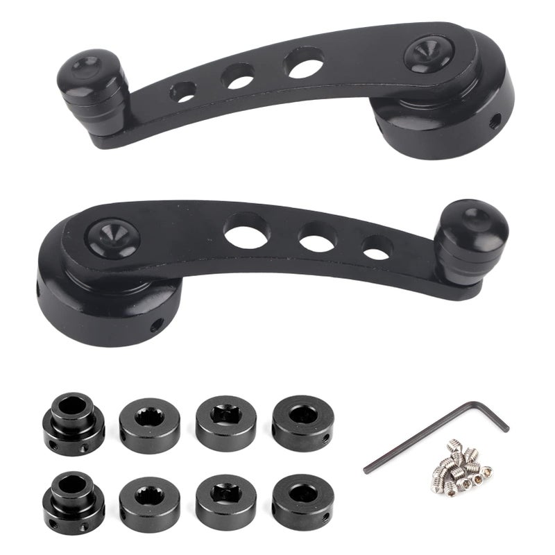Senyar Window Crank Window Cranks  Universal Window Winder Glass Cranks Handle Door Aluminum Alloy Automotive Replacement Riser Handle Car Refitting (Black) - Image 1